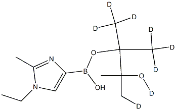 (1-Ethyl-2-methyl-d8)-imidazole-4-boronic acid pinacol ester结构式