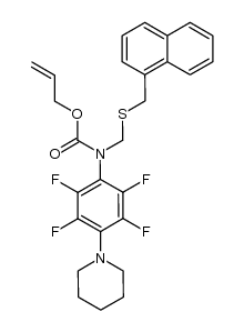 N-[2,3,5,6-tetrafluoro-4-(N'-piperidino)phenyl]-N-(1-naphthylmethylthio)methyl-carbamic acid allyl ester结构式