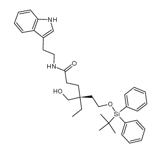 (4S)-N-[2-(3-indolyl)-ethyl]-4-ethyl-4-hydroxymethyl-6-tert-butyldiphenylsiloxyhexamide Structure