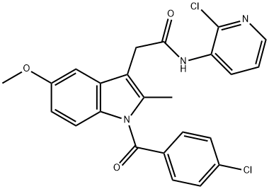 N-(2-chloropyridin-3-yl)-[1-p-chlorobenzoyl-5-methoxy-2-methylindole]-3-acetamide结构式