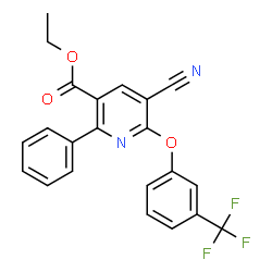 Ethyl 5-cyano-2-phenyl-6-[3-(trifluoromethyl)phenoxy]nicotinate结构式