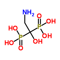 (2-Amino-1-hydroxy-1,1-ethanediyl)bis(phosphonic acid)结构式