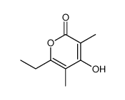 6-ethyl-4-hydroxy-3,5-dimethylpyran-2-one结构式