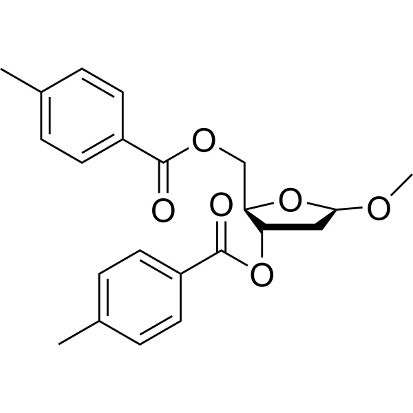 methyl 2-deoxy-3,5-di-o-p-toluoyl-d-*rib ofuranoside Structure