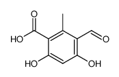 3-formyl-4,6-dihydroxy-2-methyl-benzoic acid结构式