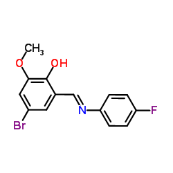 4-Bromo-2-{(E)-[(4-fluorophenyl)imino]methyl}-6-methoxyphenol结构式