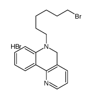 6-(6-bromohexyl)-5H-benzo[h][1,6]naphthyridin-1-ium,bromide结构式