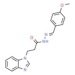 (E)-3-(1H-benzo[d]imidazol-1-yl)-N-(4-methoxybenzylidene)propanehydrazide结构式