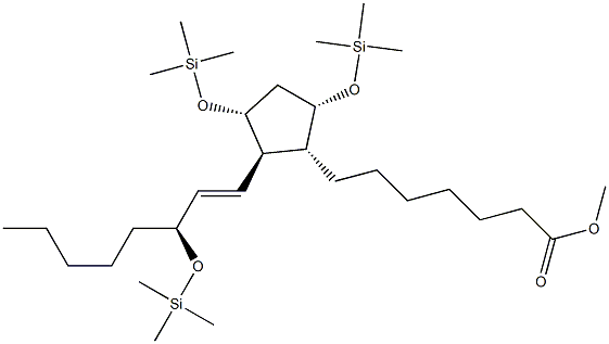 (9α,11α,13E,15S)-9,11,15-Tris(trimethylsilyloxy)prost-13-en-1-oic acid methyl ester结构式