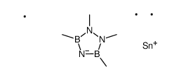 trimethyl-(1,2,3,5-tetramethyl-1,2,4,3,5-triazadiborolidin-4-yl)stannane结构式