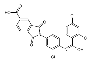 2-[3-chloro-4-[(2,4-dichlorobenzoyl)amino]phenyl]-1,3-dioxoisoindole-5-carboxylic acid Structure