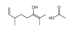 acetic acid,2,6-dimethylocta-2,7-dien-3-ol结构式