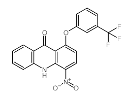 4-nitro-1-[3-(trifluoromethyl)phenoxy]-10H-acridin-9-one结构式
