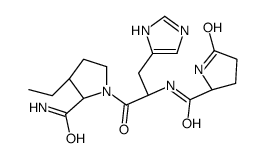 (2S,3S)-3-ethyl-1-[(2S)-3-(1H-imidazol-5-yl)-2-[[(2S)-5-oxopyrrolidine-2-carbonyl]amino]propanoyl]pyrrolidine-2-carboxamide Structure