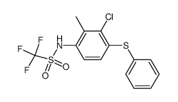 N-(3-Chloro-2-methyl-4-phenylsulfanyl-phenyl)-C,C,C-trifluoro-methanesulfonamide结构式