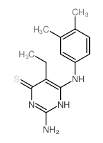 2-amino-6-[(3,4-dimethylphenyl)amino]-5-ethyl-1H-pyrimidine-4-thione Structure