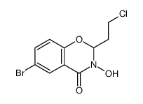 6-bromo-2-(2-chloro-ethyl)-3-hydroxy-2,3-dihydro-benzo[e][1,3]oxazin-4-one结构式