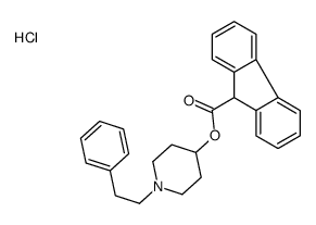 [1-(2-phenylethyl)piperidin-1-ium-4-yl] 9H-fluorene-9-carboxylate,chloride结构式