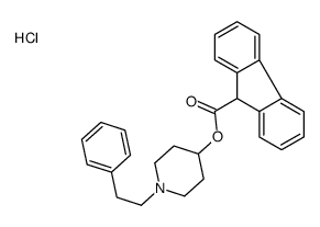 [1-(2-phenylethyl)piperidin-1-ium-4-yl] 9H-fluorene-9-carboxylate,chloride Structure