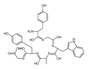 2-[[(2S)-2-[[(2S)-2-[[(2S)-2-[[2-[[(2S)-2-amino-3-(4-hydroxyphenyl)propanoyl]amino]acetyl]amino]-3-(1H-indol-3-yl)propanoyl]amino]propanoyl]amino]-3-(4-hydroxyphenyl)propanoyl]amino]acetic acid结构式