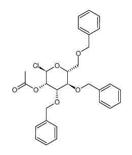 2-O-acetyl-3,4,6-tri-O-benzyl-α-D-mannopyranosyl chloride Structure