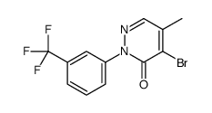 4-bromo-5-methyl-2-[3-(trifluoromethyl)phenyl]pyridazin-3-one结构式