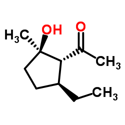 Ethanone, 1-[(1R,2R,5S)-5-ethyl-2-hydroxy-2-methylcyclopentyl]-, rel- (9CI) Structure