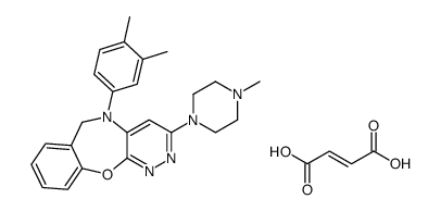 (E)-but-2-enedioic acid,5-(3,4-dimethylphenyl)-3-(4-methylpiperazin-1-yl)-6H-pyridazino[3,4-b][1,4]benzoxazepine结构式