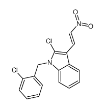 2-chloro-1-[(2-chlorophenyl)methyl]-3-[(E)-2-nitroethenyl]indole Structure