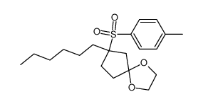 1,1-ethylenedioxy-3-hexyl-3-(p-toluenesulfonyl)cyclopentane结构式