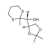 1-deoxy-4,5-O-isopropylidene-D-erythro-2-pentulose trimethylene dithioacetal结构式