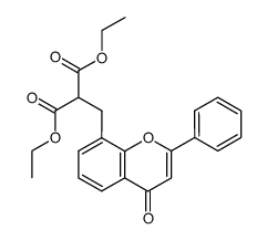 diethyl 2-((4-oxo-2-phenyl-4H-1-benzopyran-8-yl)methyl)propanedioate Structure