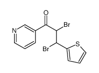 2,3-dibromo-1-pyridin-3-yl-3-thiophen-2-ylpropan-1-one结构式