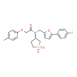 N-(1,1-dioxidotetrahydro-3-thienyl)-N-{[5-(4-fluorophenyl)-2-furyl]methyl}-2-(4-methylphenoxy)acetamide结构式