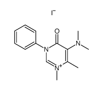 3,4-dihydro-1,6-dimethyl-5-dimethylamino-4-oxo-3-phenylpyrimidinium ioidide结构式