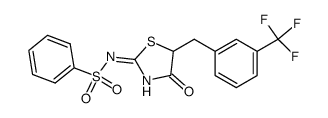 5-(3-(Trifluoromethyl)benzyl)-2-phenylsulfonyliminothiazolidin-4-one结构式