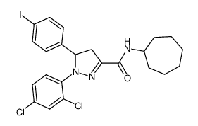 5-(4-iodophenyl)-1-(2,4-dichloro-phenyl)-4,5-dihydro-1H-pyrazole-3-carboxylic acid cycloheptylamide Structure