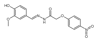 Vanillin-[(4-nitro-phenoxy)-acetyl-hydrazon]结构式