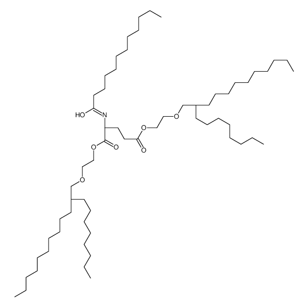 bis[2-(2-octyldodecoxy)ethyl] (2S)-2-(dodecanoylamino)pentanedioate Structure