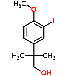 2-(3-Iodo-4-methoxyphenyl)-2-methyl-1-propanol结构式