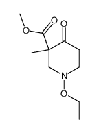 1-ethoxy-3-methyl-4-oxo-piperidine-3-carboxylic acid methyl ester结构式