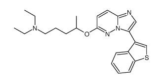 [4-(3-benzo[b]thiophen-3-yl-imidazo[1,2-b]pyridazin-6-yloxy)-pentyl]-diethyl-amine结构式