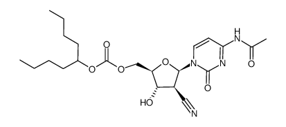 4-N-acetyl-5'-O-(nonan-5-yloxycarbonyl)-2'-cyano-2'-deoxy-1-β-D-arabinofuranosylcytosine结构式
