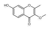 7-hydroxy-3-methoxy-2-methyl-chromen-4-one结构式