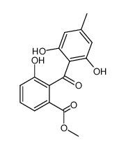 2-(2,6-Dihydroxy-4-methylbenzoyl)-3-hydroxybenzoic acid methyl ester structure