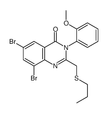6,8-dibromo-3-(2-methoxyphenyl)-2-(propylsulfanylmethyl)quinazolin-4-one结构式