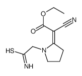 ethyl 2-[1-(2-amino-2-sulfanylideneethyl)pyrrolidin-2-ylidene]-2-cyanoacetate Structure
