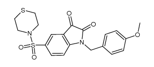 1-(4-methoxybenzyl)-5-(thiomorpholine-4-sulfonyl)indoline-2,3-dione Structure