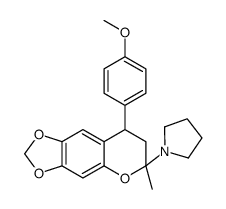 1-[8-(4-methoxyphenyl)-6-methyl-7,8-dihydro-[1,3]dioxolo[4,5-g]chromen-6-yl]pyrrolidine结构式