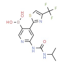 6-(3-isopropylureido)-4-(4-(trifluoromethyl)thiazol-2-yl)pyridin-3-ylboronic acid Structure
